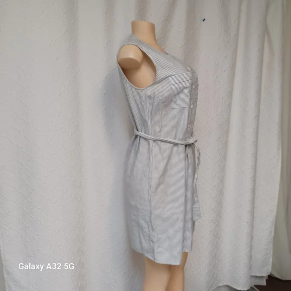 Vineyard Vines Women Size 8 Blue Striped Mini Dress - Picture 8 of 16